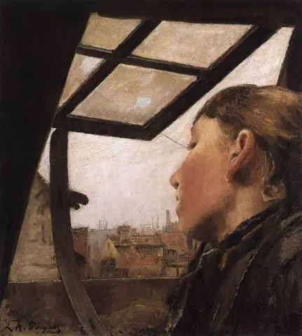 채광창 밖을 내다보는 소녀 1885