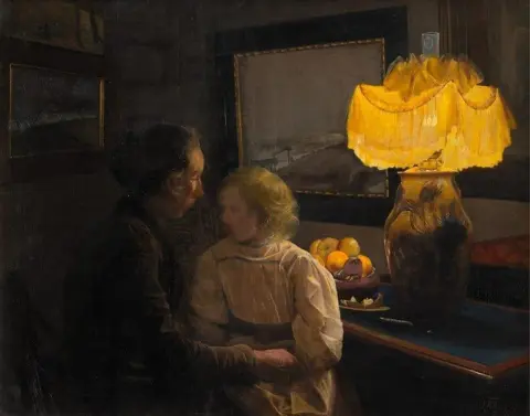모더 포트 Ller. Kunstnerens Hustru Og Datter, 1901년