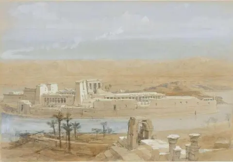 Algemeen beeld van het eiland Philae Nubia 1838