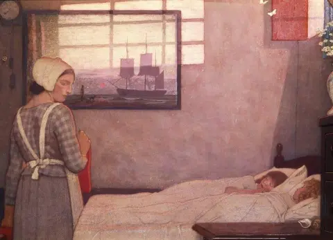 睡觉的孩子和他们的护士 1911