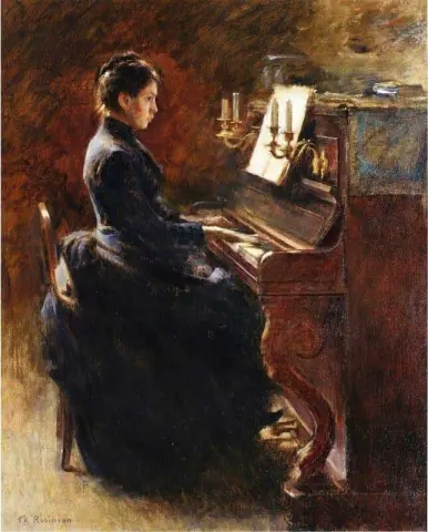 弹钢琴的女孩，约 1887 年
