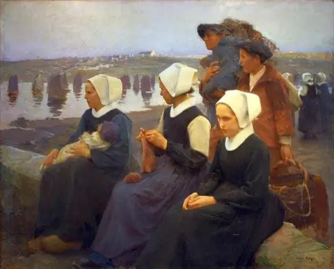 نساء بريتون يساعدن في رحيل القوارب 1905