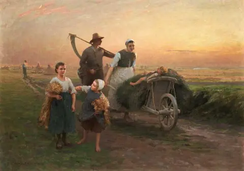 Van de velden naar huis terugkeren