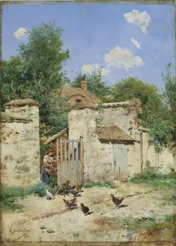 Mata kycklingarna 1880