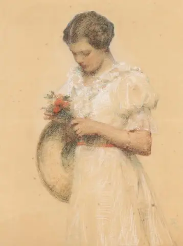 拿着花束的女孩 1913