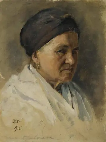 Retrato de una anciana con pañuelo 1885