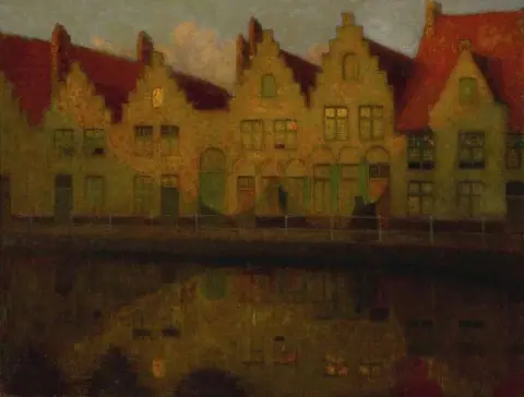 夕阳照耀布鲁日房屋 1899