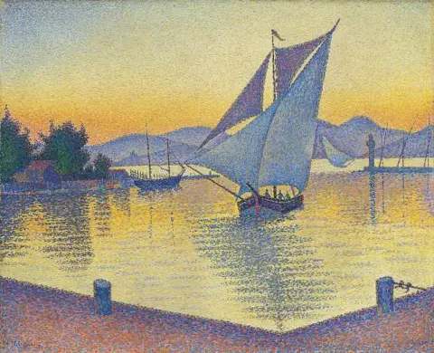 夕阳下的港口作品 236