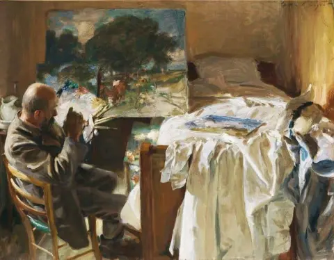 一位艺术家在他的工作室 1904