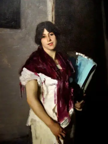 意大利女孩用扇子1882