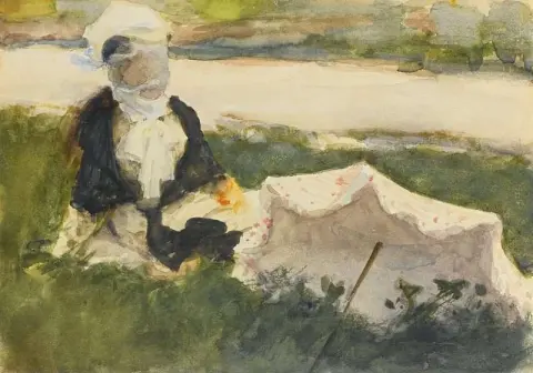 打阳伞的女人，约 1888 年