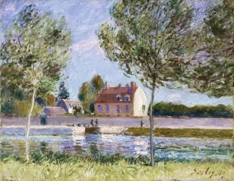 Saint-Mammes 内陆水道货运交易所或 Maisons Au Bord du Loing 1889