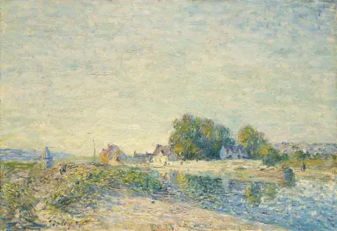 圣马梅斯的 Loing 运河大坝 1884 年