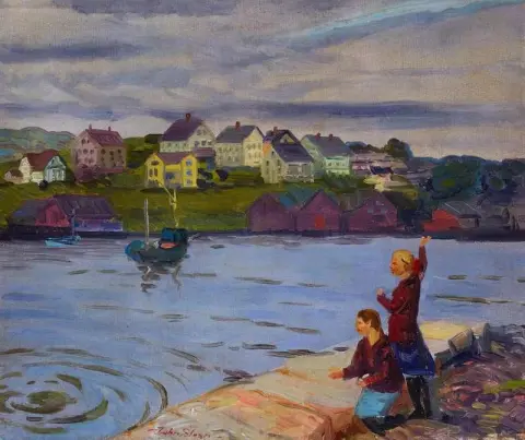 Niñas arrojando piedras 1915