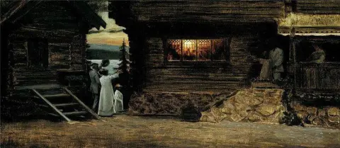 作者：Sidste G Ster。 1914 年的一个夏日傍晚，最后一批客人离开玛丽·克罗耶 (Marie Kroyer) 和雨果·阿尔文 (Hugo Alfven) 的家