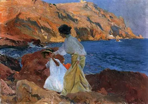 Clotilde와 Elena On The Rocks at Javea