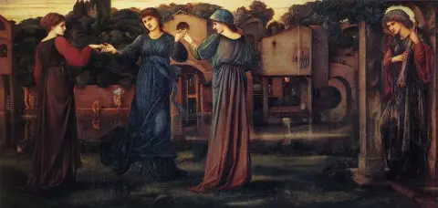 בנות רוקדות לצלילי מוסיקה ליד נהר 1870-82