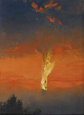 燃烧的齐柏林飞艇，约 1916 年