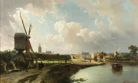 Gezicht Op Den Haag Vanaf De Delftse Vaart In De 17e Eeuw 1852 г.