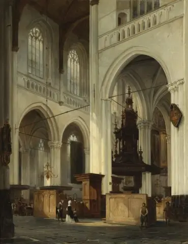 Интерьер новой церкви в Амстердаме, 1846 г.