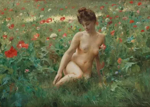 罂粟田斜倚裸体 1900