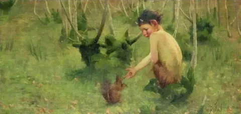 野生动物喂养松鼠