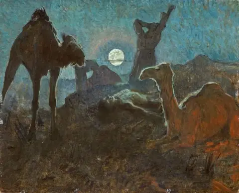 Camels At Dusk