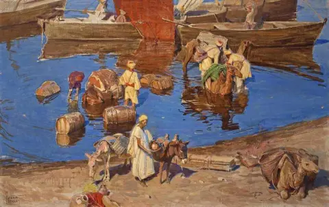 Clearance of goods on the banks of the Nile