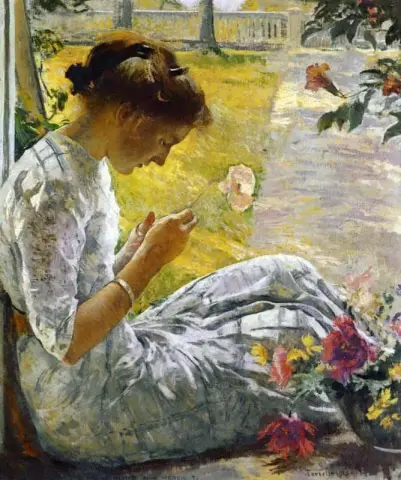 Mercie Cutting Flowers 1912
