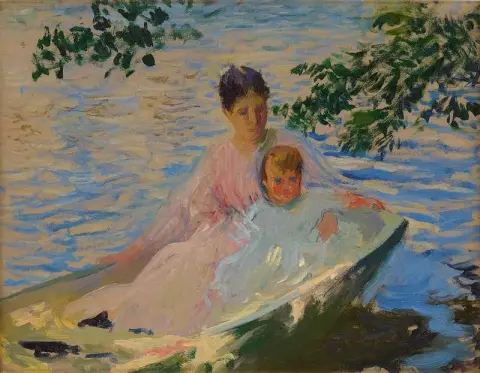 Mother And Child In A Boat 1892