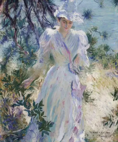 My Wife Emeline In A Garden 1890