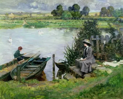 Темза в Бенсоне, Оксфордшир, 1912 год.