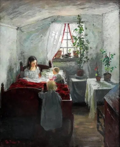 Morgen Interior Fra En Fiskerstue 1890