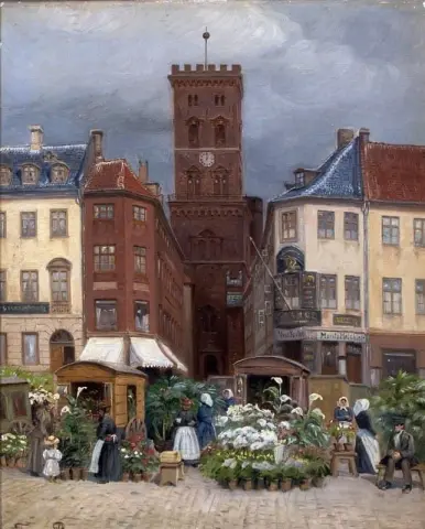 Flower Market At Hojbro Plads Copenhagen