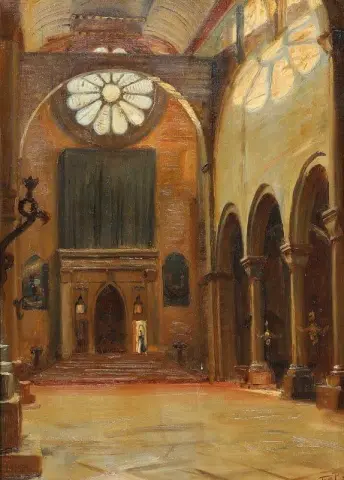Interior From Basilica San Zeno Maggiore In Verona Before 1900