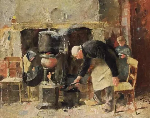 Förbereder måltiden 1883
