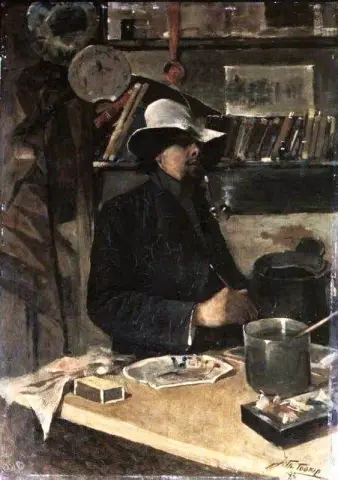 Självporträtt i studion 1883