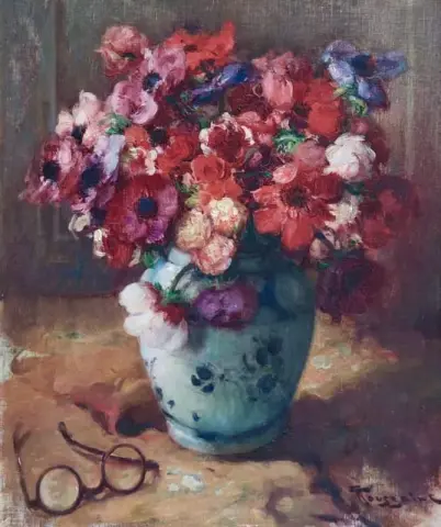 桌上的花，约 1920 年