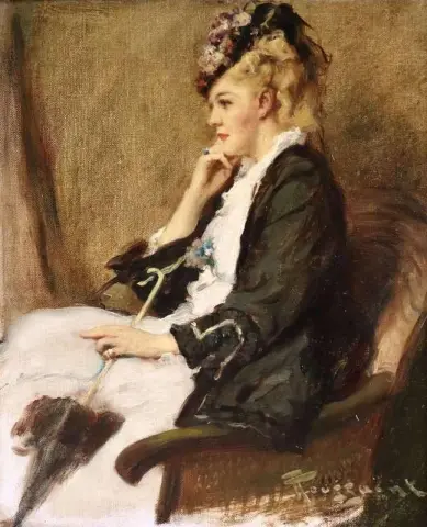 一位优雅女士的肖像，约 1910 年