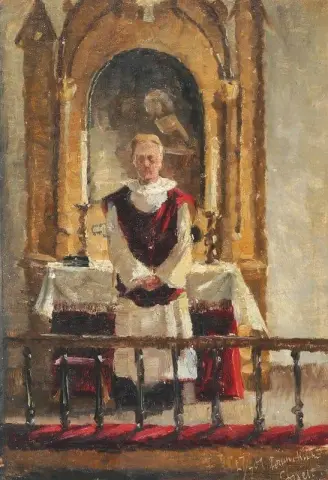 Pappi alttarilla 1909