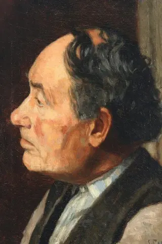 Ikääntyneen herrasmiehen profiilimuotokuva 1883
