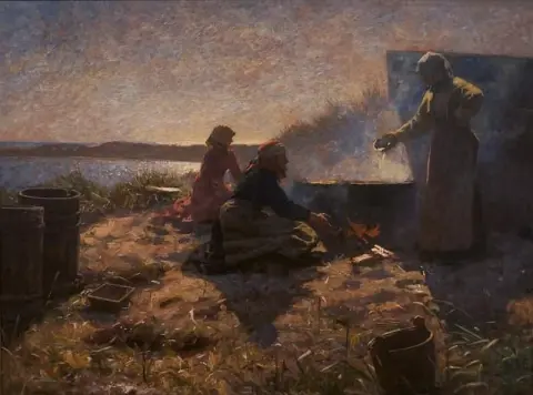Kiehuvaa junaöljyä Nymindegab Jyllannissa 1881
