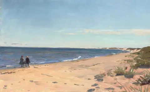 From Skagen Sonderstrand With Two Persons Walking At The Water S Edge 1906