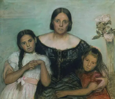 Group Portrait. The Artist's Wife Frederikke With His Daughters By His First Marriage Yvonne And Nina 1905