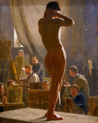 Male Nude In The Studio Of Bonnat 1877