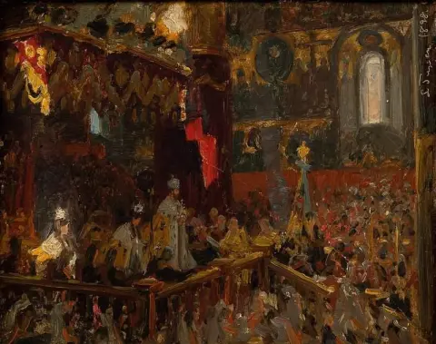 The Coronation Of Tsar Nikolai Ii In Uspensky Cathedral Moscow 1896 1898