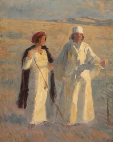 Two Women In The Evening Sun. Frederikke Tuxen And Her Daughter Nina At Rabjerg Mile Ca. 1908