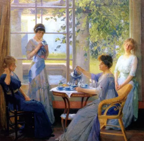 Эллен Аксон Уилсон и ее три дочери, 1913 год.