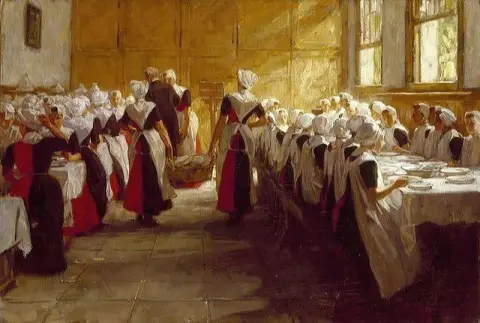 Maaltijd In Het Burgerweeshuis 1870