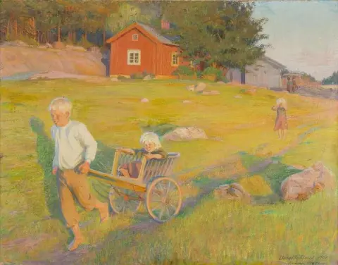 Barn På En äng